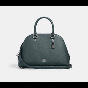 Coach Katy Satchel in Evergreen with Gunmetal accents